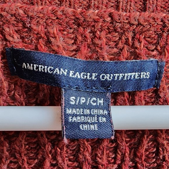 American Eagle Outfitters Burnt Sienna V-Neck Sweater Size Small - Picture 8 of 16